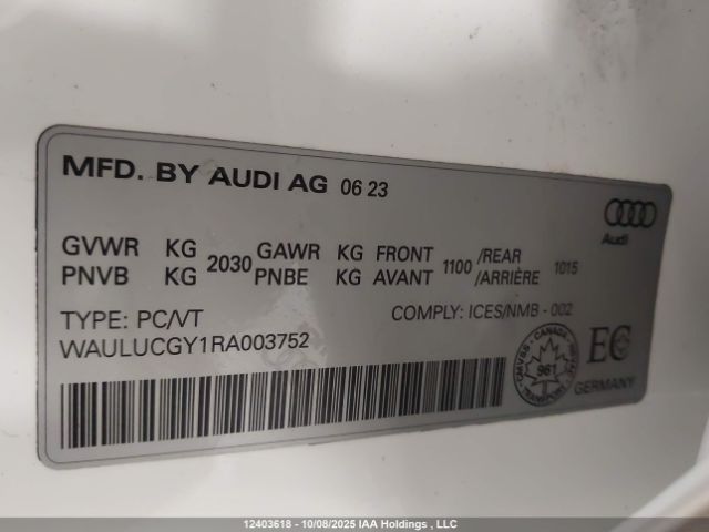 2024 AUDI A3 | VIN: WAULUCGY1RA003752