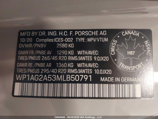 2021 PORSCHE MACAN GTS | VIN: WP1AG2A53MLB50791