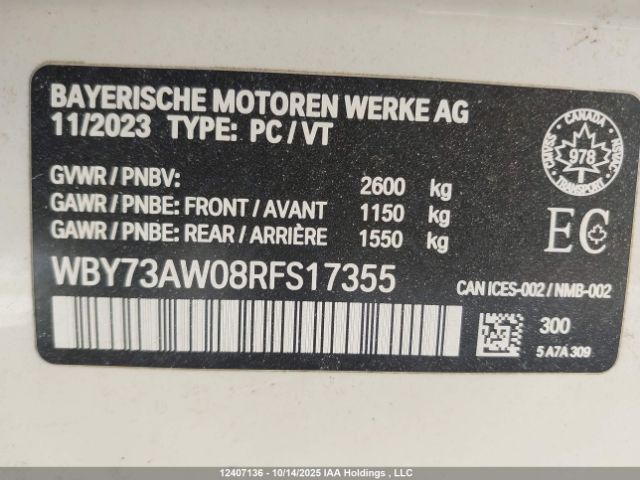 2024 BMW I4 | VIN: WBY73AW08RFS17355