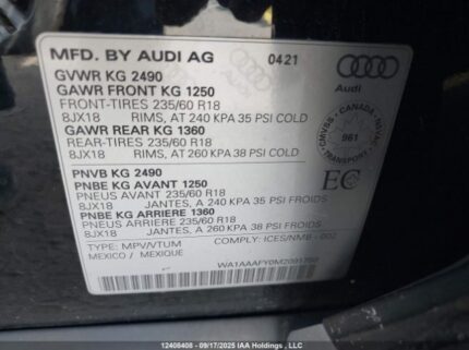 2021 AUDI Q5 | VIN: WA1AAAFY0M2091750