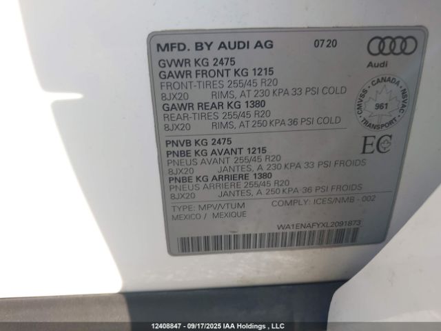 2020 AUDI Q5 45 PROGRESSIV | VIN: WA1ENAFYXL2091873