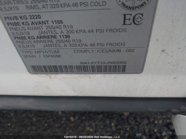 2018 AUDI Q3 2.0T PROGRESSIV | VIN: WA1JCCFSXJR003355