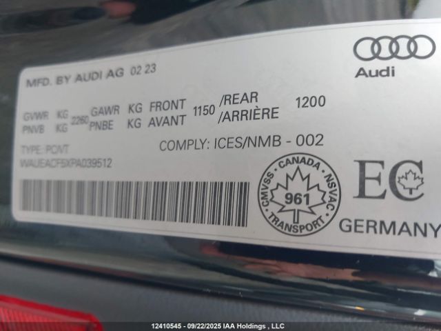 2023 AUDI A5 45 TECHNIK | VIN: WAUEACF5XPA039512