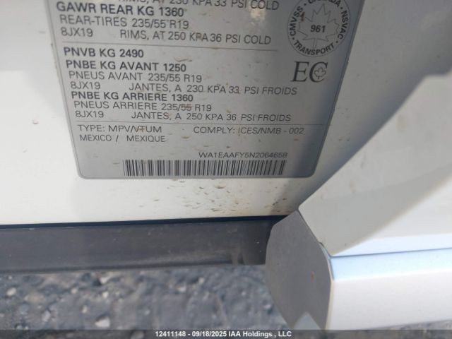 2022 AUDI Q5 | VIN: WA1EAAFY5N2064658