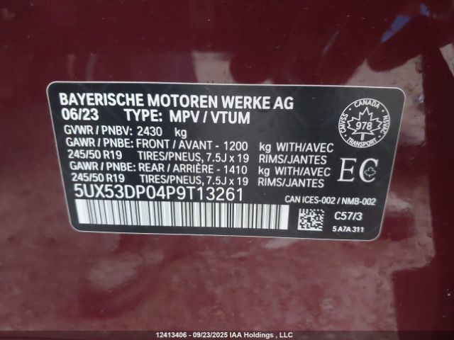2023 BMW X3 3.0I | VIN: 5UX53DP04P9T13261