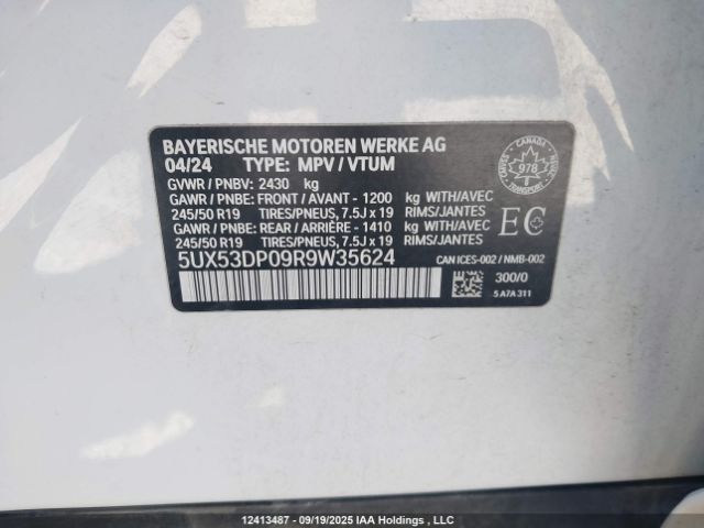 2024 BMW X3 XDRIVE30I | VIN: 5UX53DP09R9W35624