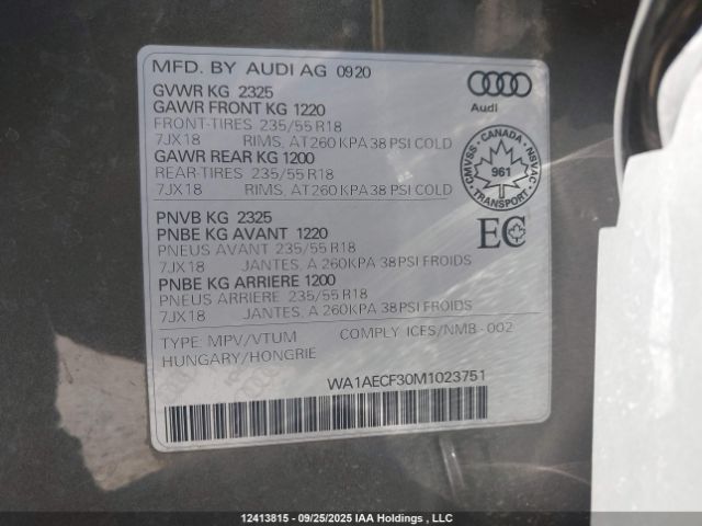 2021 AUDI Q3 KOMFORT 45 | VIN: WA1AECF30M1023751