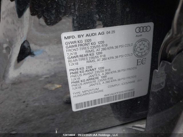 2025 AUDI Q3 PREMIUM 40 | VIN: WA1AUCF32S1079092