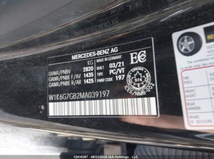 2021 MERCEDES-BENZ S-CLASS | VIN: W1K6G7GB2MA039197
