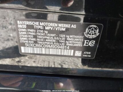 2021 BMW X5 XDRIVE40I | VIN: 5UXCR6C09M9D94814