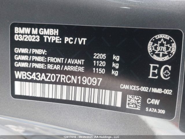 2024 BMW M4 COMPETITION M XDRIVE | VIN: WBS43AZ07RCN19097