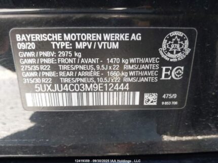 2021 BMW X5 M50I | VIN: 5UXJU4C03M9E12444