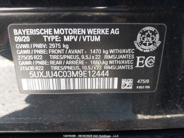 2021 BMW X5 M50I | VIN: 5UXJU4C03M9E12444