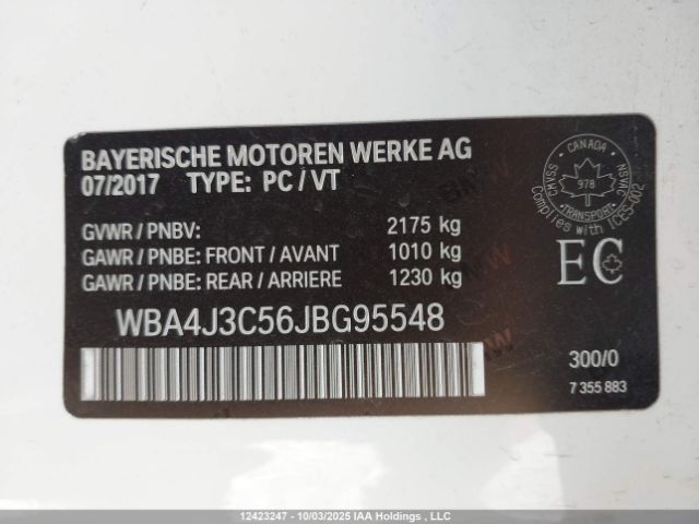 2018 BMW 4 SERIES | VIN: WBA4J3C56JBG95548