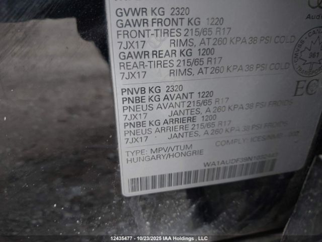 2022 AUDI Q3 | VIN: WA1AUDF39N1032443