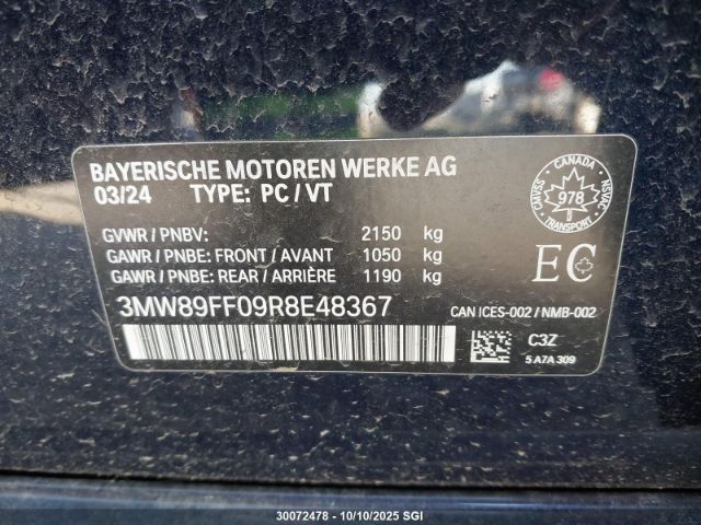 2024 BMW 330XI | VIN: 3MW89FF09R8E48367