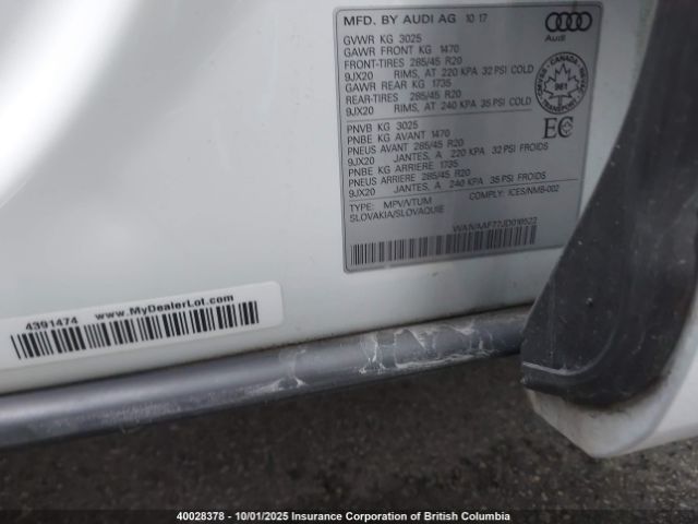 2018 AUDI Q7 | VIN: WA1VAAF77JD016522