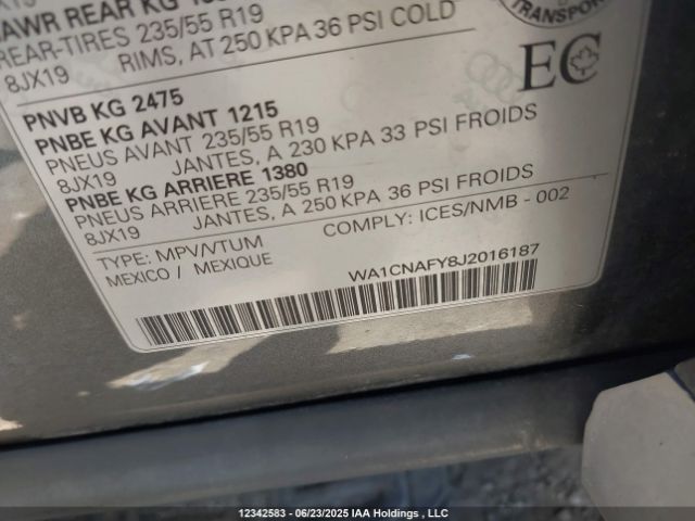 WA1CNAFY8J2016187 2018 AUDI Q5