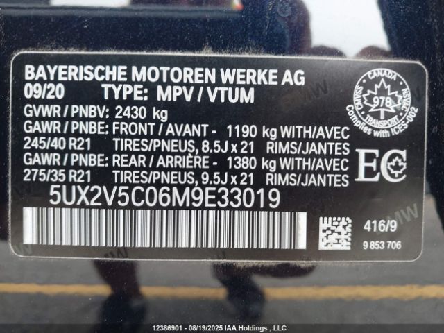 5UX2V5C06M9E33019 2021 BMW X4
