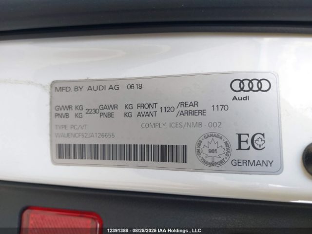 WAUENCF52JA126655 2018 AUDI A5