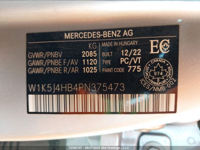 W1K5J4HB4PN375473 2023 MERCEDES-BENZ CLA