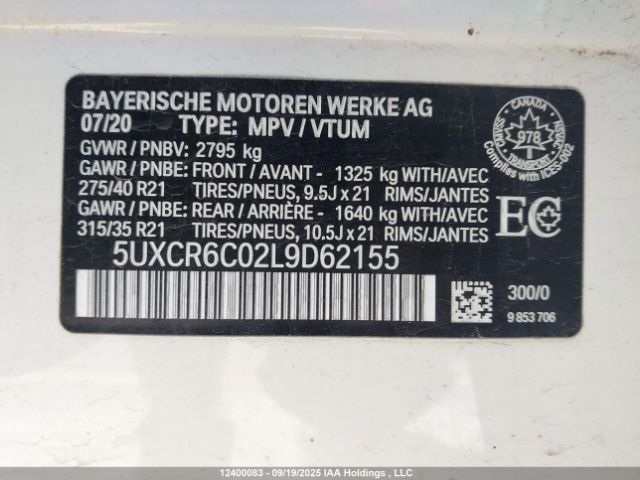 5UXCR6C02L9D62155 2020 BMW X5
