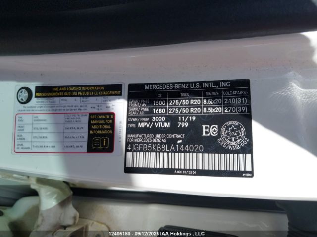 4JGFB5KB8LA144020 2020 MERCEDES-BENZ GLE