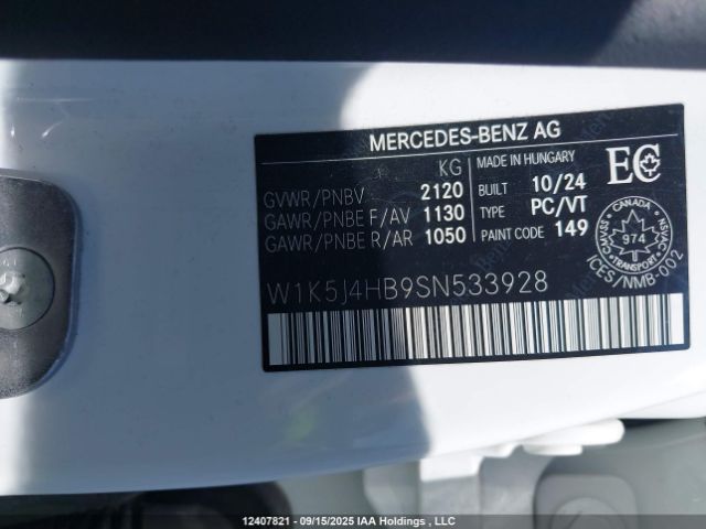 W1K5J4HB9SN533928 2025 MERCEDES-BENZ CLA
