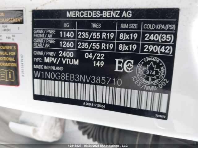 W1N0G8EB3NV385710 2022 MERCEDES-BENZ GLC