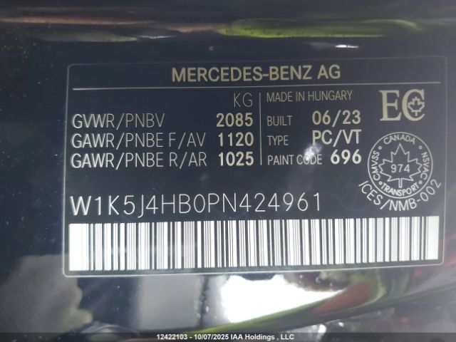 W1K5J4HB0PN424961 2023 MERCEDES-BENZ CLA