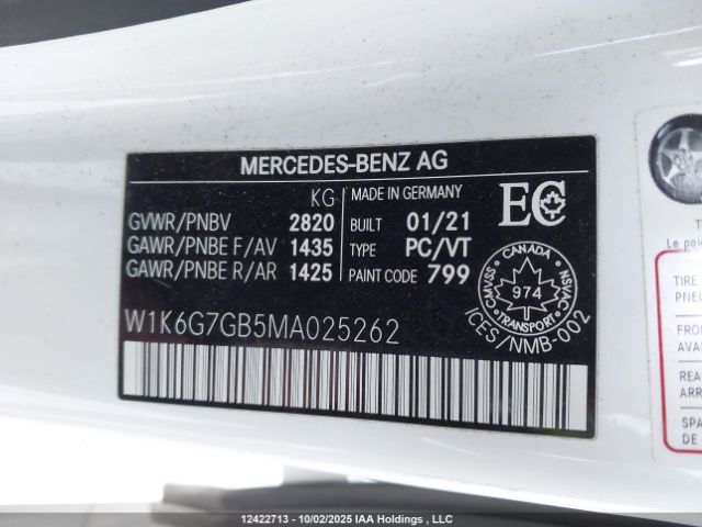 W1K6G7GB5MA025262 2021 MERCEDES-BENZ S