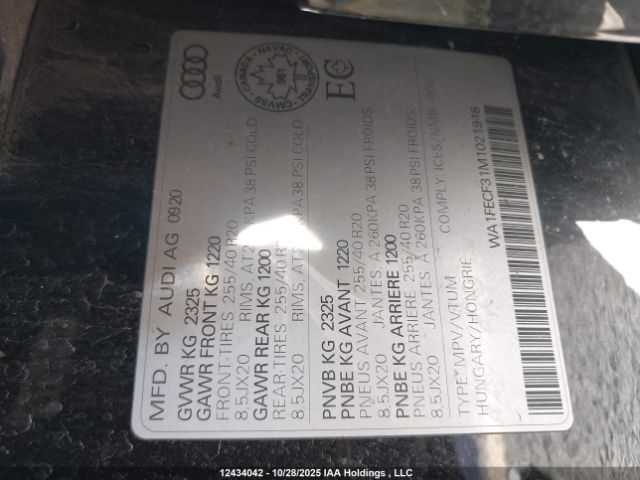 WA1FECF31M1021948 2021 AUDI Q3