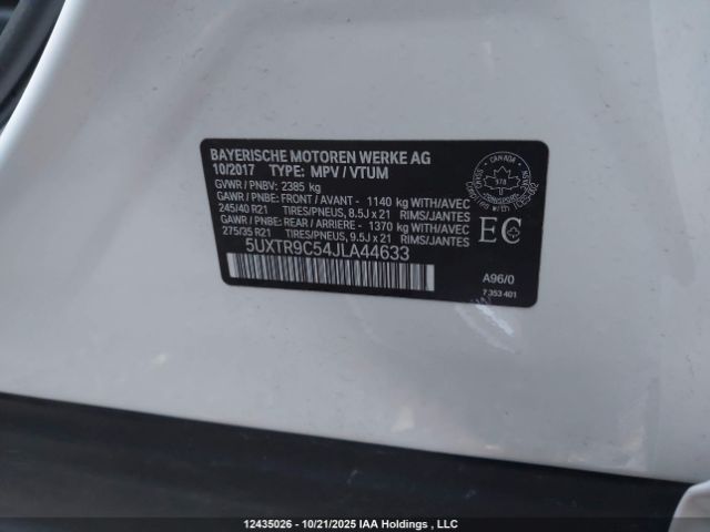 5UXTR9C54JLA44633 2018 BMW X3