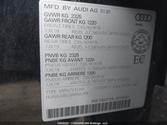 WA1FECF30L1070590 2020 AUDI Q3