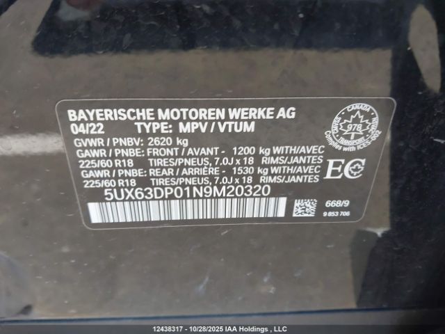 5UX63DP01N9M20320 2022 BMW X3