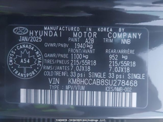 KM8HCCAB8SU278468 2025 HYUNDAI KONA