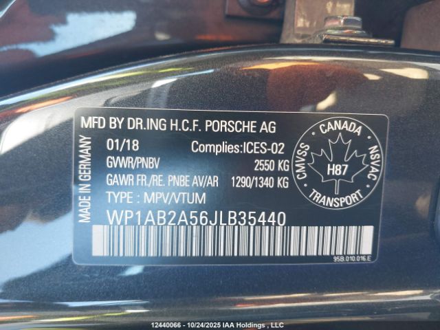WP1AB2A56JLB35440 2018 PORSCHE MACAN