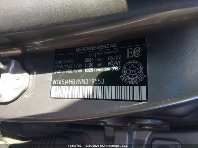 W1K5J4HB1NN319553 2022 MERCEDES-BENZ CLA