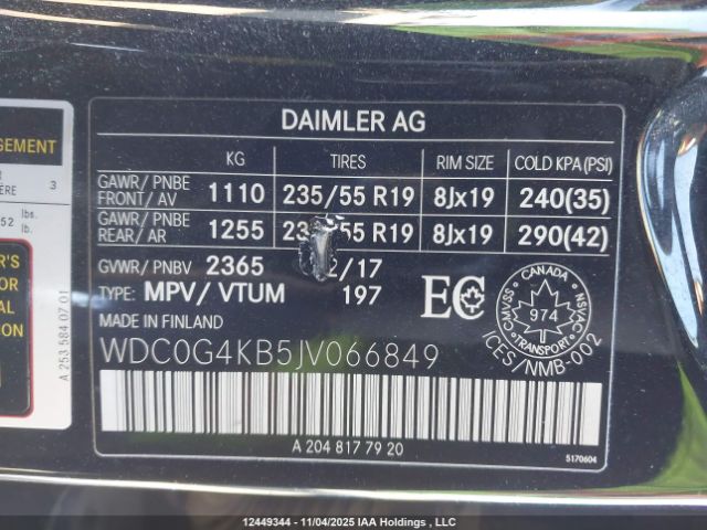 WDC0G4KB5JV066849 2018 MERCEDES-BENZ GLC