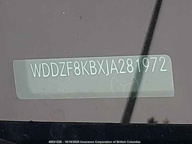 WDDZF8KBXJA281972 2018 MERCEDES-BENZ E