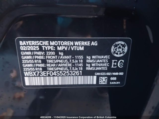 WBX73EF04S5253261 2025 BMW X1