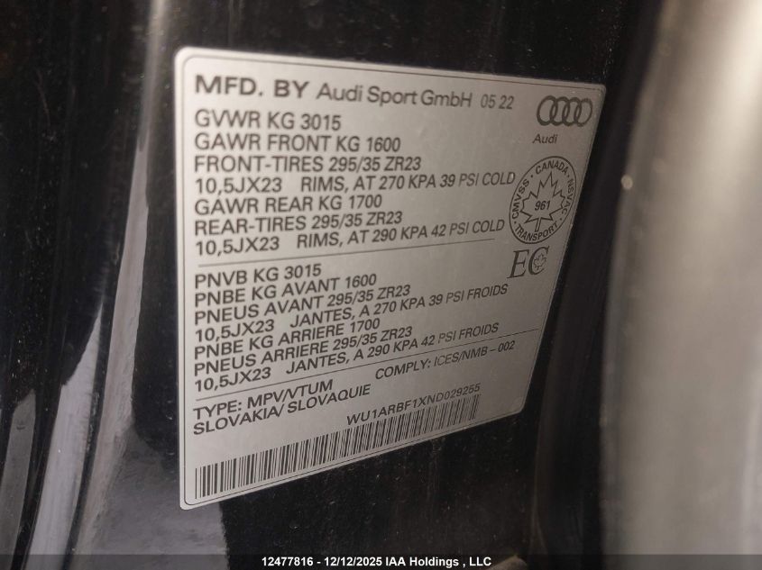 WU1ARBF1XND029255