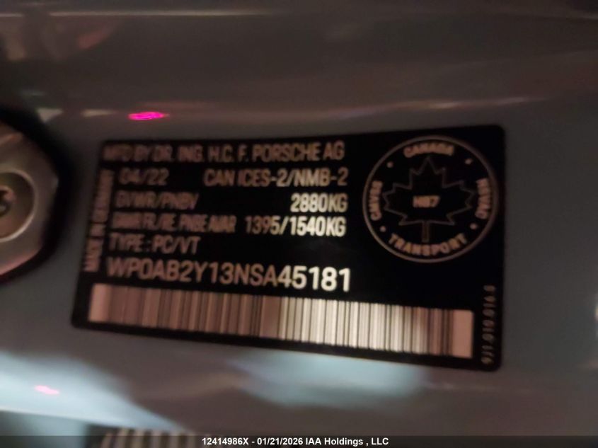 WP0AB2Y13NSA45181
