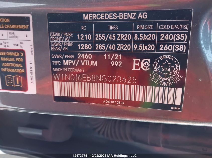 2022MERCEDES-BENZGLC|W1N0J6EB8NG023625