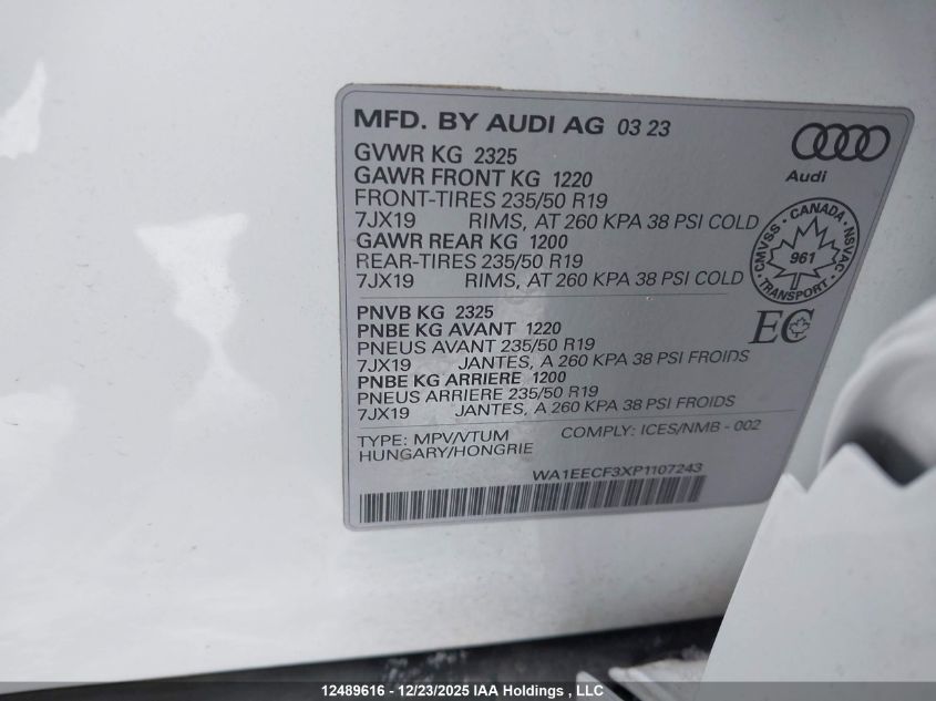 2023AUDIQ3|WA1EECF3XP1107243