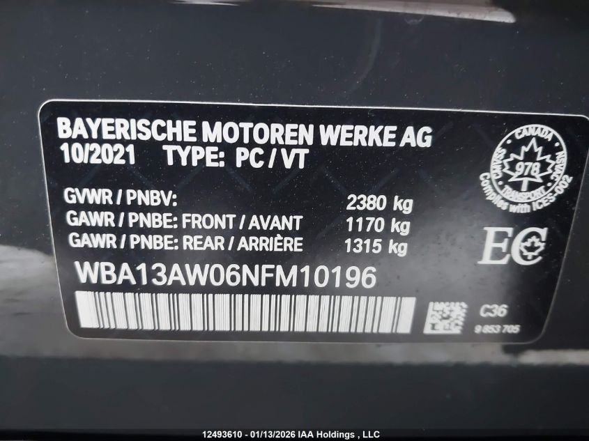 2022BMWM440I|WBA13AW06NFM10196