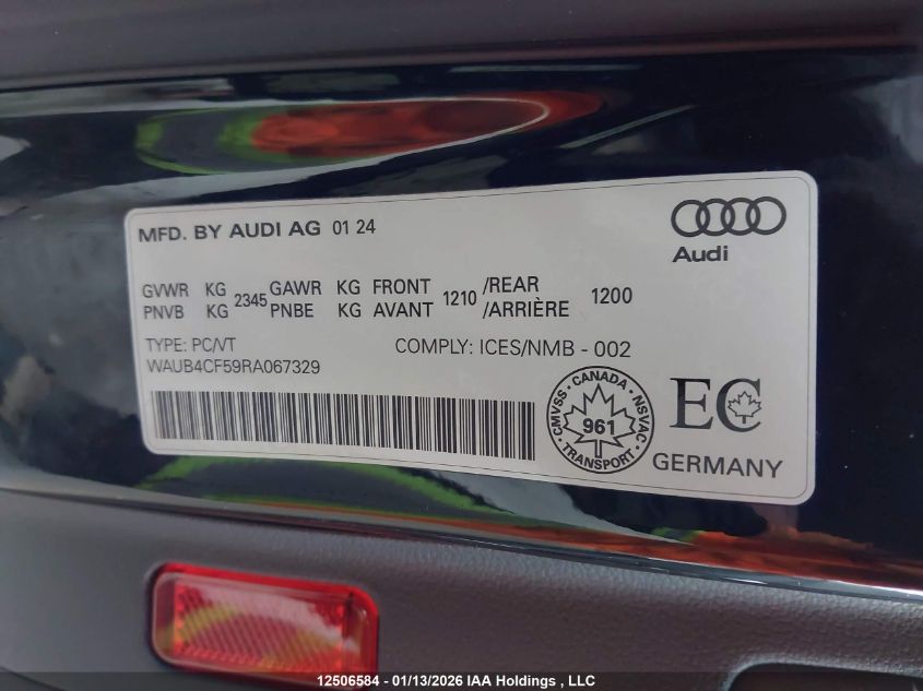 2024AUDIS5|WAUB4CF59RA067329