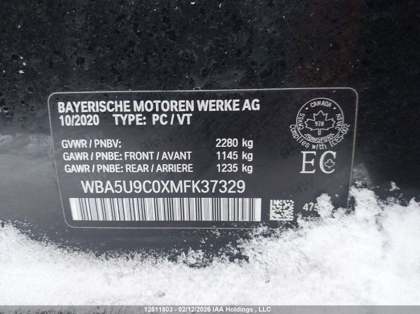 2021BMWM340I|WBA5U9C0XMFK37329