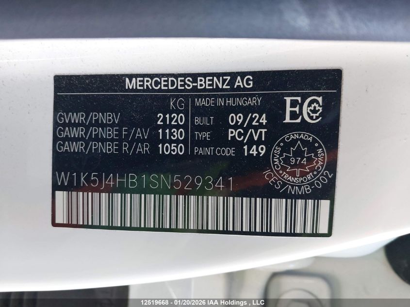 2025MERCEDES-BENZCLA|W1K5J4HB1SN529341