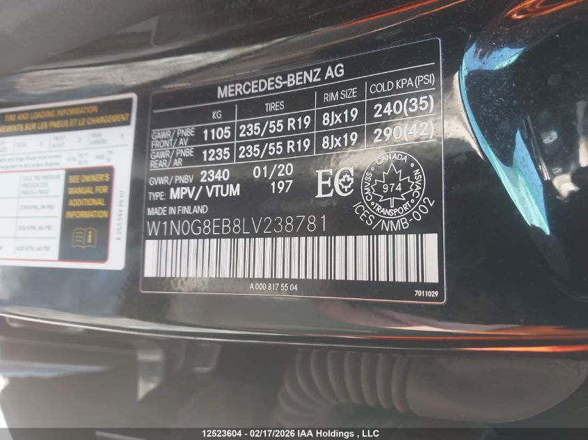 2020MERCEDES-BENZGLC|W1N0G8EB8LV238781
